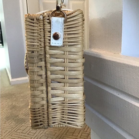 NWOT Topshop wicker handbag with shell closure - Picture 4 of 11